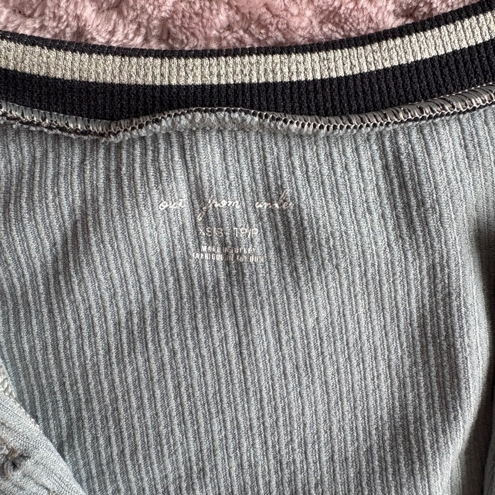 Women's Ribbed Top in Green - Picture 2 of 3